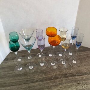 Vtg MCM Long Stemmed Cordial Glasses